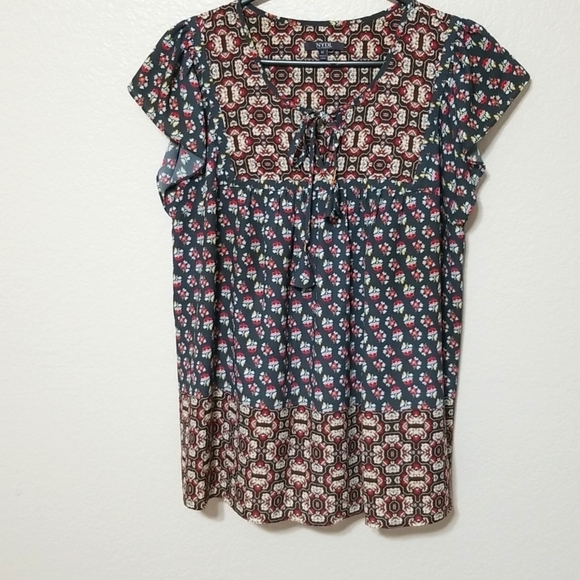 NYDJ Los Angeles Top ,cap sleeves, size Medium, boho blouse. GUC - Picture 1 of 6